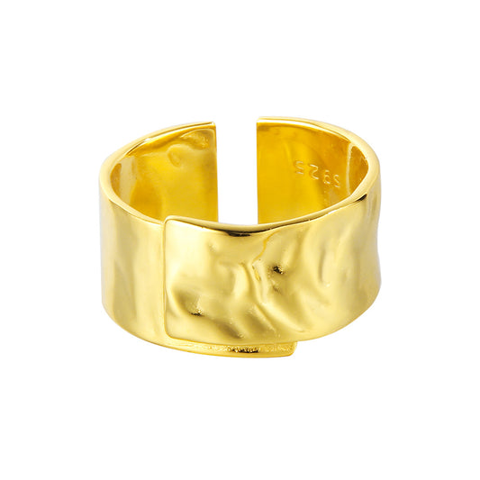 Wide Textured Thick Ring R1037