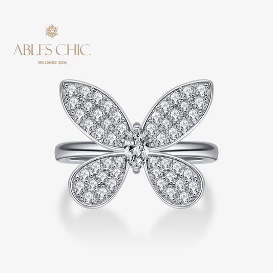 Paved Butterfly Cocktail Ring R1238