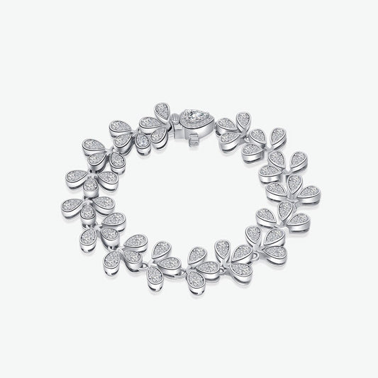 Flower Iced Out Wedding Bracelet B0553