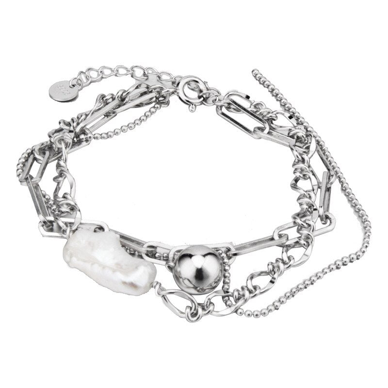 Baroque Pearl Multi Chain Bracelet B1028