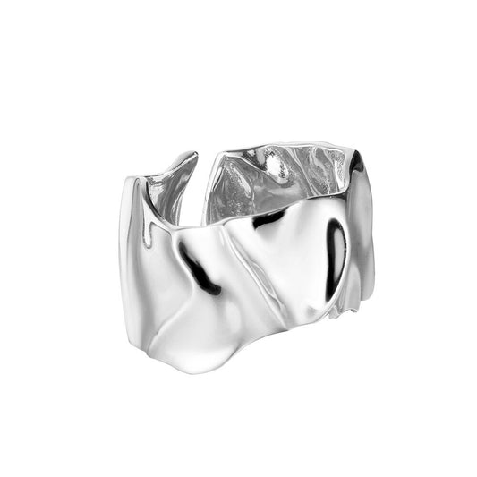 Crumbled Tinfoil Pattern Ring R1042