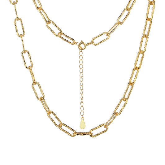 Thick Drawn Dapped Chain Necklace N1026