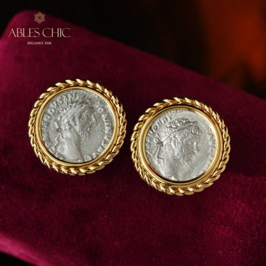 Byzantine Emperor Flip Medallion Earrings
