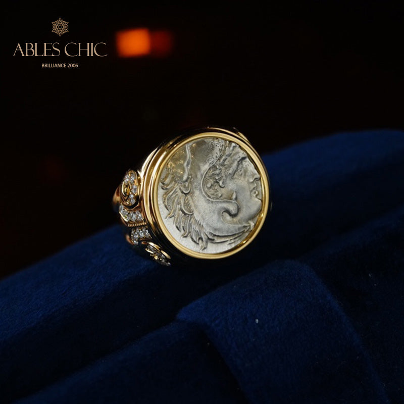 Heracles Ancient Artifact Coin Ring
