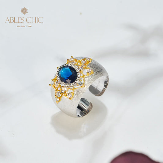 Sapphire Flower Silky Ring 6065