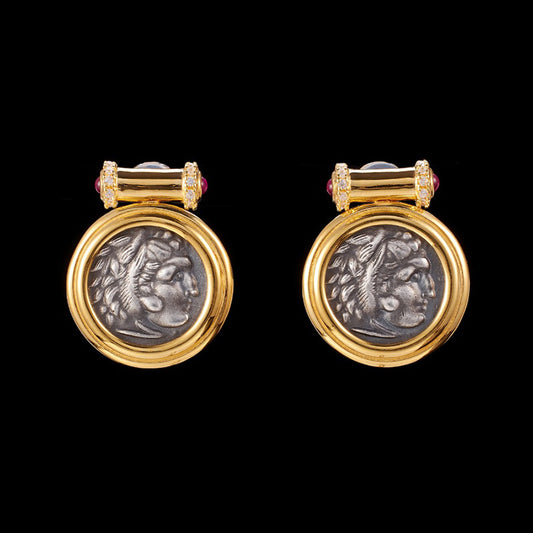Byzantine Lira Coin Earrings 6074