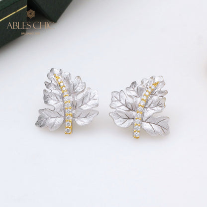 Maple Leaf Brushed Earrings 5141