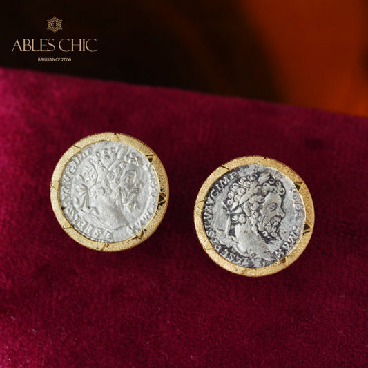 Roman Lira Coin Earrings