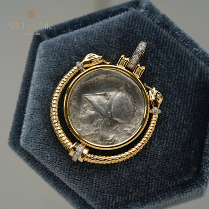 Roman Lira Athena Coin Pendant Only