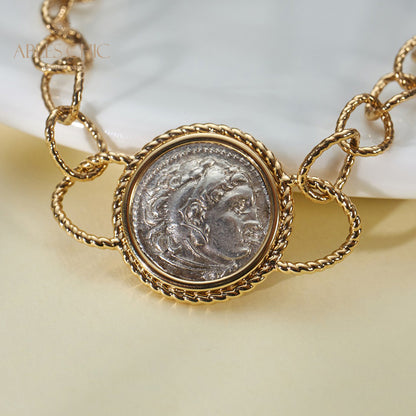 Greek Hercules Medallion Bracelet