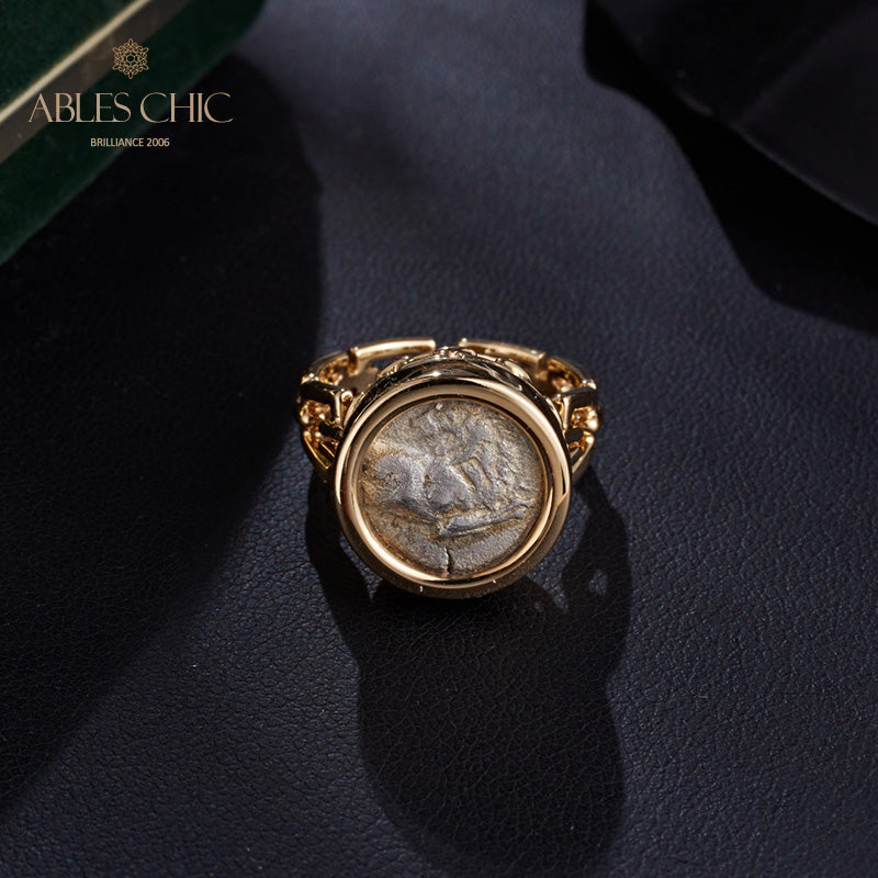 Roman Lion Coin Ring