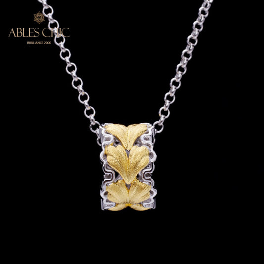 Filigree Leaf Honeycomb Necklace 5807
