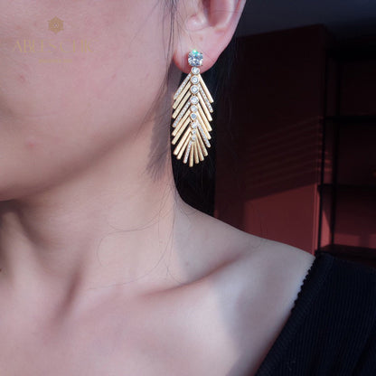 Silky Cypress Needle Earrings 6135