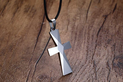 White Tungsten Cross Pendant Lord's Prayer Necklace For Men Women Wholesale - Ables Mall