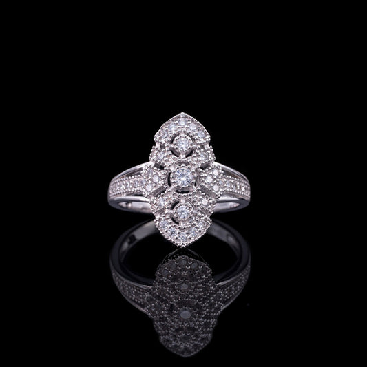 Traditional Fretwork Floral Ring 6053