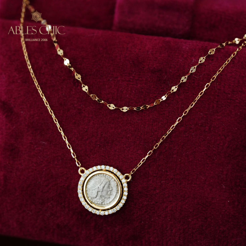 Greek Reversible Medallion Necklace