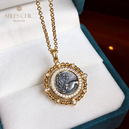 Flipping Antique Coin Necklace 5982