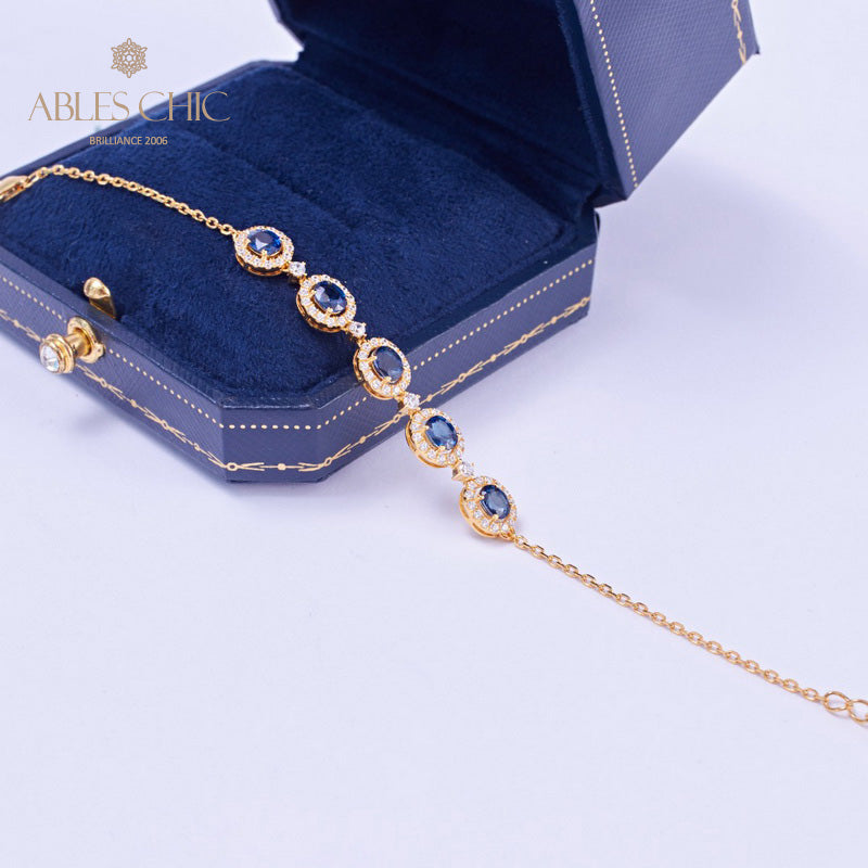Natural Sapphire Chain Bracelet 5850