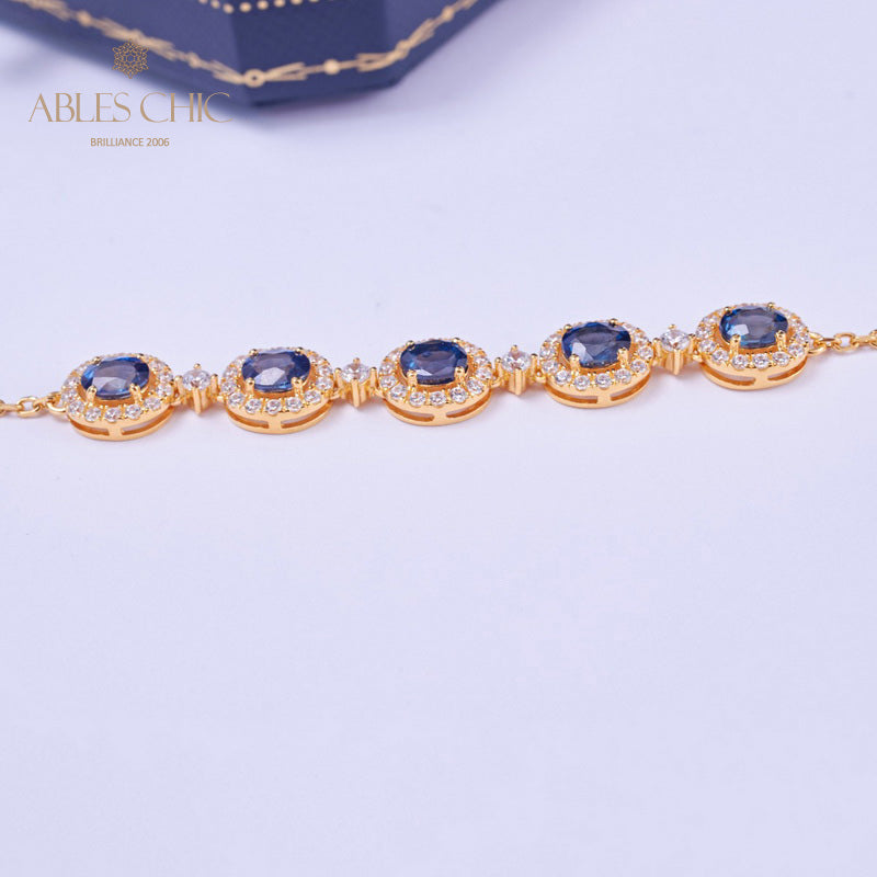 Natural Sapphire Chain Bracelet 5850