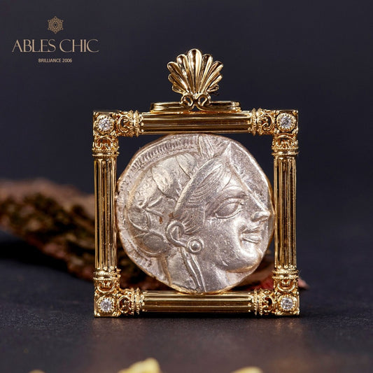 Byzantine Lira Athena Coin Pendant Only
