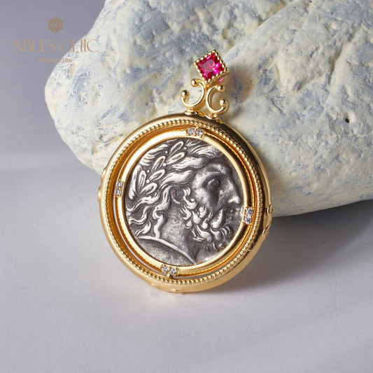 Antique Roman Coin Necklace 5780